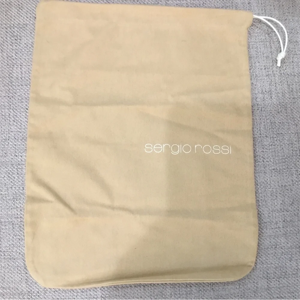 Sergio Rossi Tan Drawstring Dust Bag